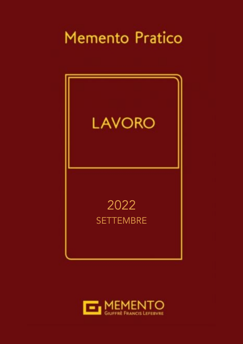 MEMENTO LAVORO 2022 - Edizione di Settembre