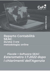 Normativa e Software SEAC - Esterometro 1.7.2022 dopo i chiarimenti dell'Agenzia, aspetti fiscali e software
