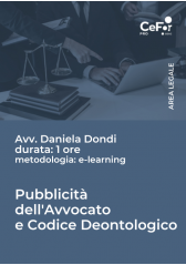 E-Learning - Pubblicità Dell'avvocato E Codice Deontologico