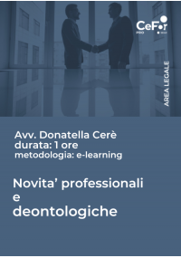E-Learning - Novità professionali e deontologiche