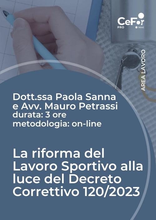 Corso La Riforma Del Lavoro Sportivo Alla Luce Del Decreto