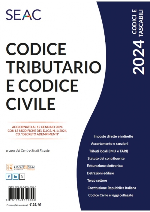 CODICE TRIBUTARIO E CODICE CIVILE 2024