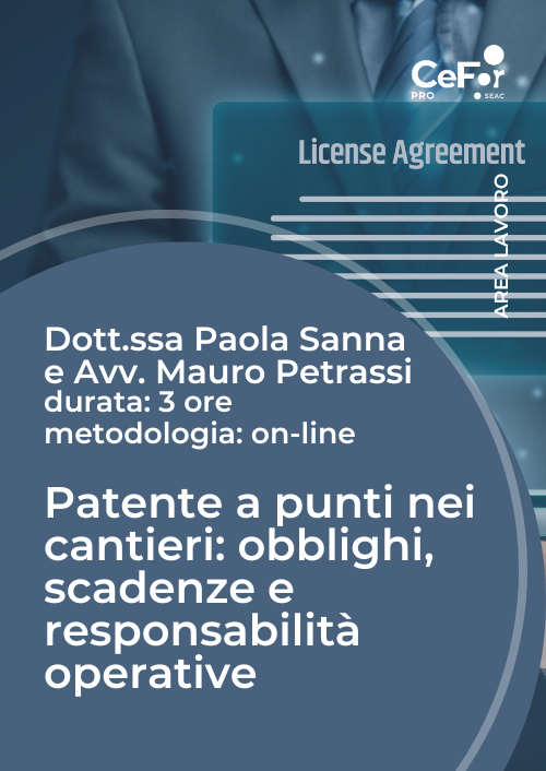 Patente a punti nei cantieri: obblighi, scadenze e responsabilità operative