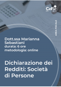 Dichiarazione dei Redditi: Società di Persone