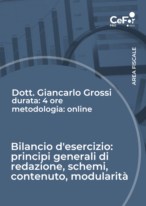 Bilancio d'esercizio: principi generali di redazione, schemi, contenuto, modularità