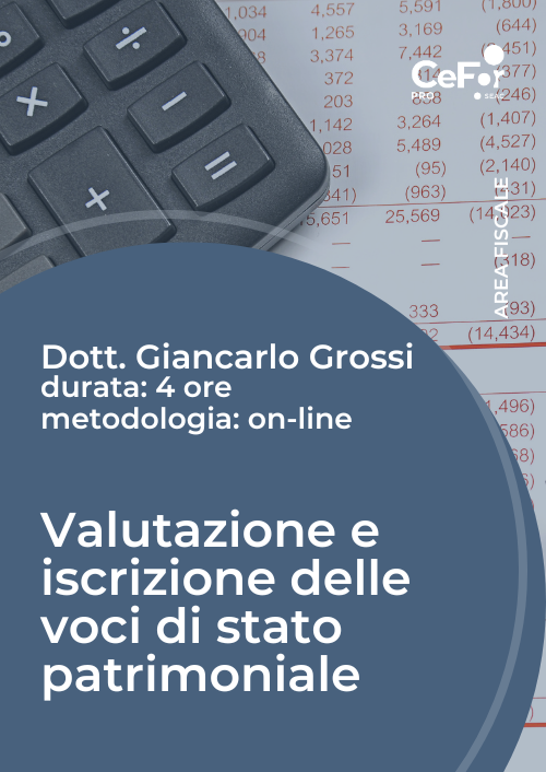 Valutazione e iscrizione delle voci di stato patrimoniale