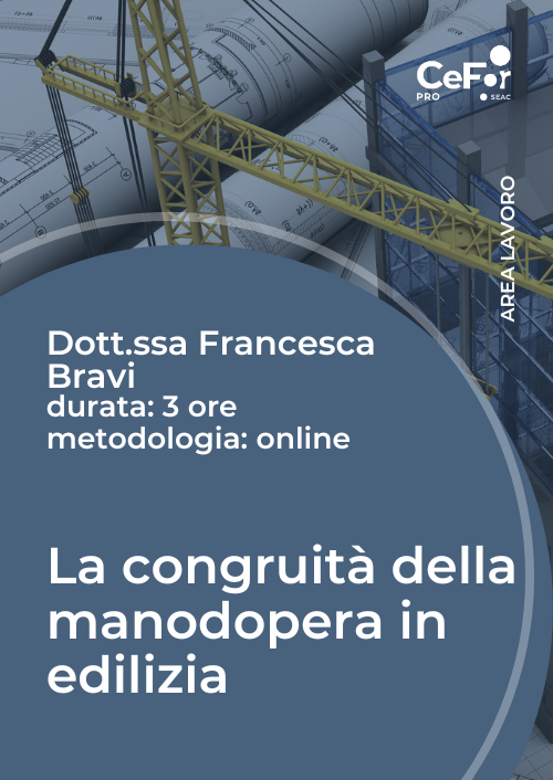 La congruità della manodopera in edilizia - Ed. Maggio