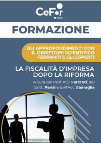 Gli approfondimenti con il Direttore Scientifico Ferranti e gli esperti: la fiscalità d'impresa dopo la Riforma