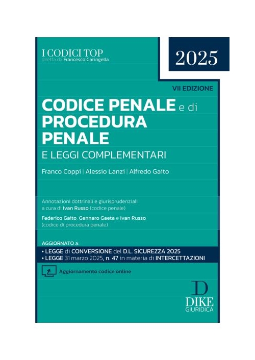 CODICE PENALE E DI PROCEDURA PENALE 2025