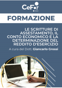 Le scritture di assestamento, il conto economico e la determinazione del reddito d'esercizio