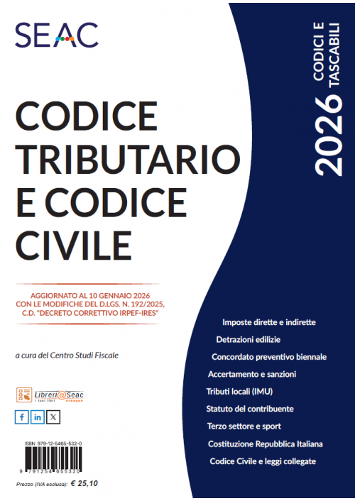 CODICE TRIBUTARIO E CODICE CIVILE 2026