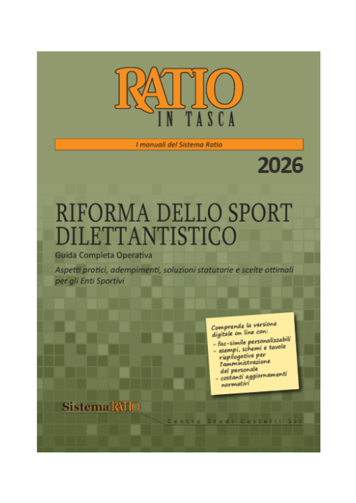RIFORMA DELLO SPORT DILETTANTISTICO 2026
