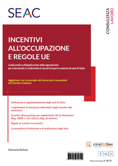 INCENTIVI ALL'OCCUPAZIONE E REGOLE UE