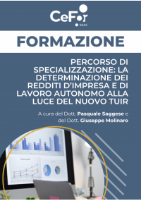Percorso di specializzazione: la determinazione dei redditi d’impresa e di lavoro autonomo alla luce del nuovo TUIR
