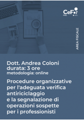 Procedure Organizzative Per L'adeguata Verifica Antiriciclaggio E La Segnalazione Di Operazioni Sospette Per I Professionisti Procedure Organizzative Per L'adeguata Verifica Antiriciclaggio E La Segnalazione Di Operazioni Sospette Per I Professionisti