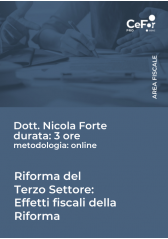 Riforma Del Terzo Settore - Effetti Fiscali Della Riforma Riforma Del Terzo Settore - Effetti Fiscali Della Riforma