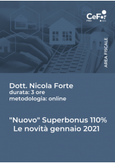 "Nuovo" Superbonus 110% - le novità gennaio 2021