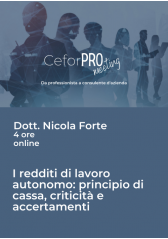 I Redditi Di Lavoro Autonomo: Principi Di Cassa, Criticità E Accertamenti I Redditi Di Lavoro Autonomo: Principi Di Cassa, Criticità E Accertamenti